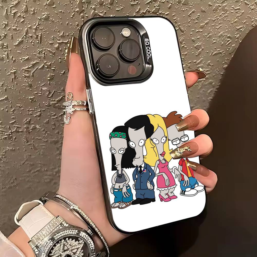 R-Роджер P-Аватар A-Американский папа Чехол для телефона для iPhone 17,16,15,14,13,12,11 Plus,Pro Max,XS,Цветной серебристый чехол для телефона