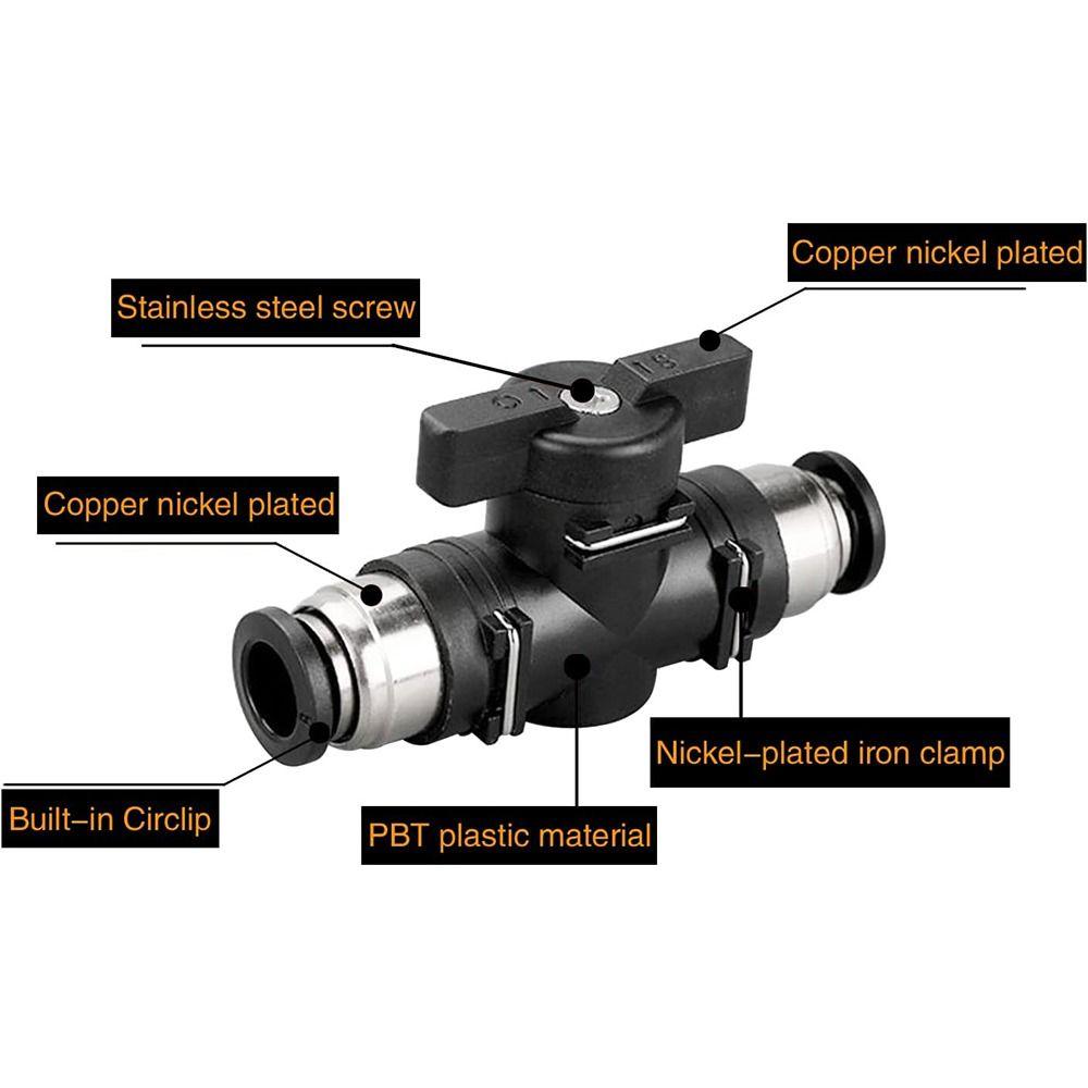 Hand Pneumatic Valve Black Quick Joint Connector Pneumatic Threaded Joint BUC Fitting