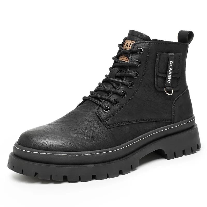 Роскошные мужские ботильоны на плоской подошве с круглым носком, дизайнерские ботильоны до щиколотки, британские повседневные кожаные ботинки с высоким голенищем, высокое качество, новинка 2024 года, уличные оксфорды