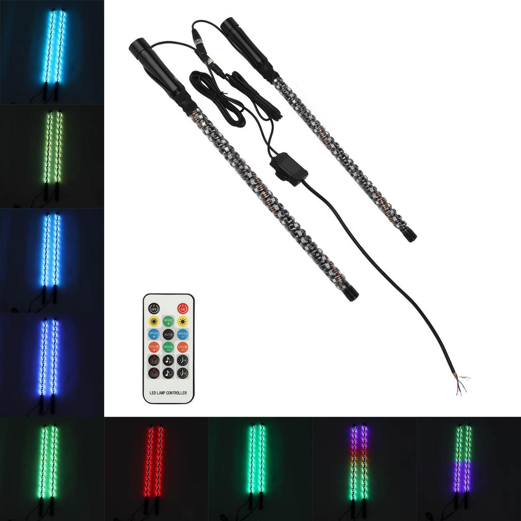 RGB LED-маячок с флагом, управление через приложение, 300 узоров, 366 режимов, 12 В, для UTV, квадроцикла, внедорожника, лодки