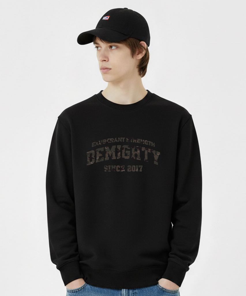 BEMIGHTY Camu Lettering Oversized Brushed Sweatshirt [Melan Grey]