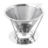 Uxcell Pour-Over Coffee Dripper, 300 Mesh, 124mm Diameter Cone Reusable Coffee Filter Maker with Stainless Steel Bracket, 3-4 Cups
