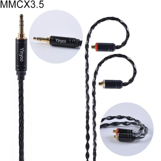 Yinyoo MMCX/2Pin/QDC 8-жильный посеребренный медный провод для наушников, обновленный кабель