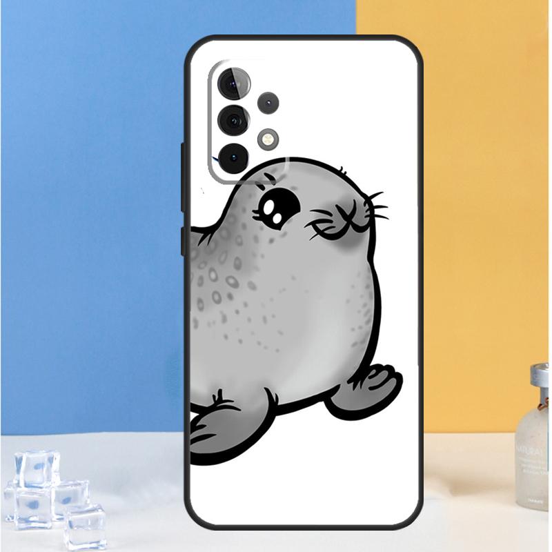 Чехол с детенышами тюленей для Samsung Galaxy A13 A33 A53 A36 A26 A05 A06 A16 A54 A34 A14 A32 A52 A55 A35 A15 A56