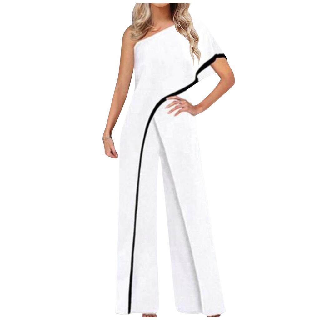 Женский модный комбинезон без рукавов с открытыми плечами на молнии и высокой вилкой без рукавов