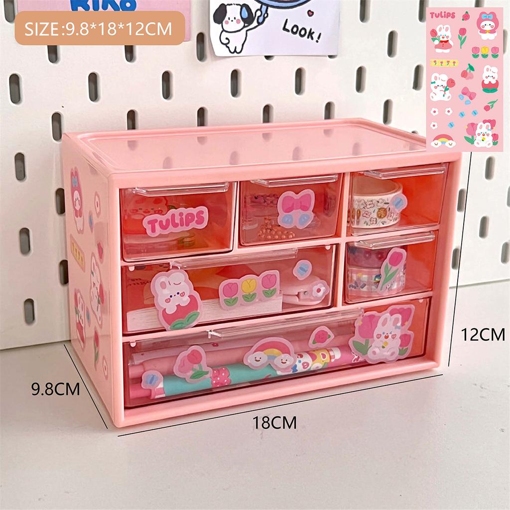 Ящик для хранения из шести сеток, ящик для хранения большой емкости, ящик для хранения косметических канцелярских принадлежностей