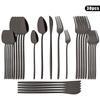 30Pcs Tableware Set Stainless Steel Cutlery Dinner Knife Dessert Fork Spoon Dinnerware White Gold Flatware Kitchen Silverware