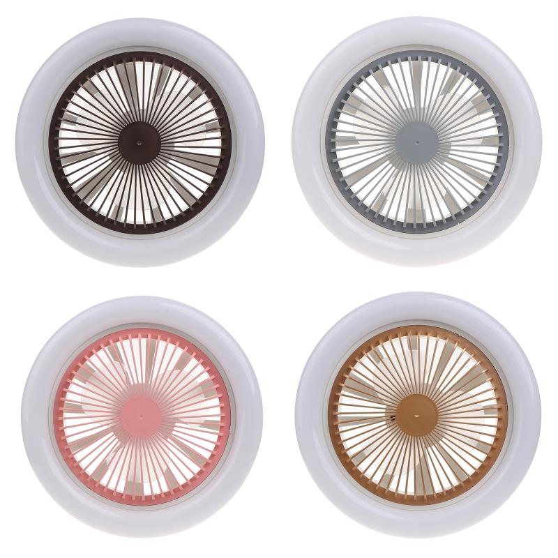 E27 30W 10.2 Inches 3 Speeds Timing Ceiling Fan with LED Lights Remote Control