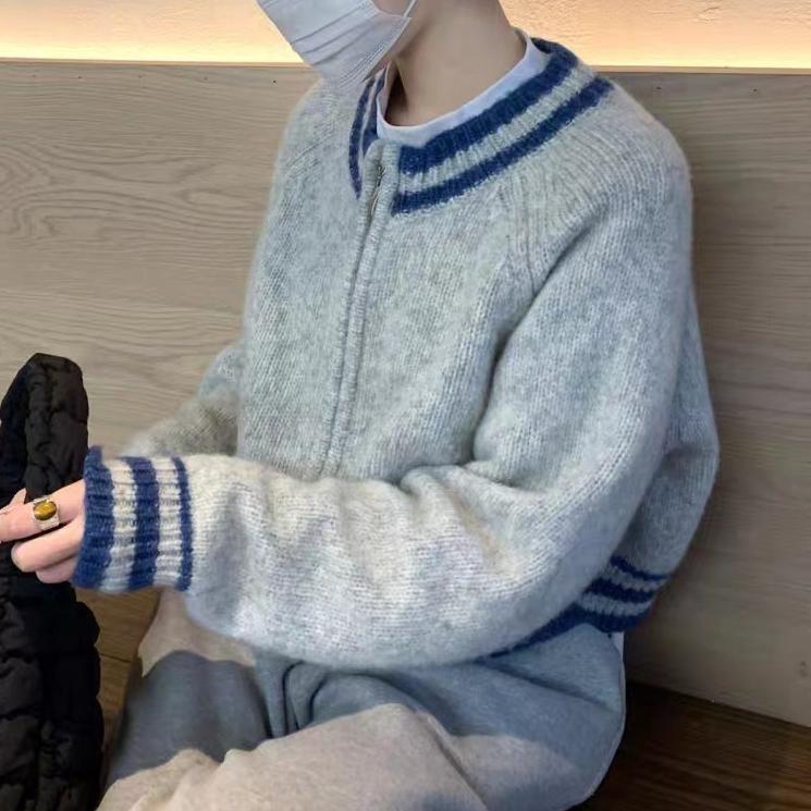 IHUASU Ретро кардиган куртка женская осенне-зимняя универсальная шерстяная трикотажная нижняя рубашка внешний джемпер