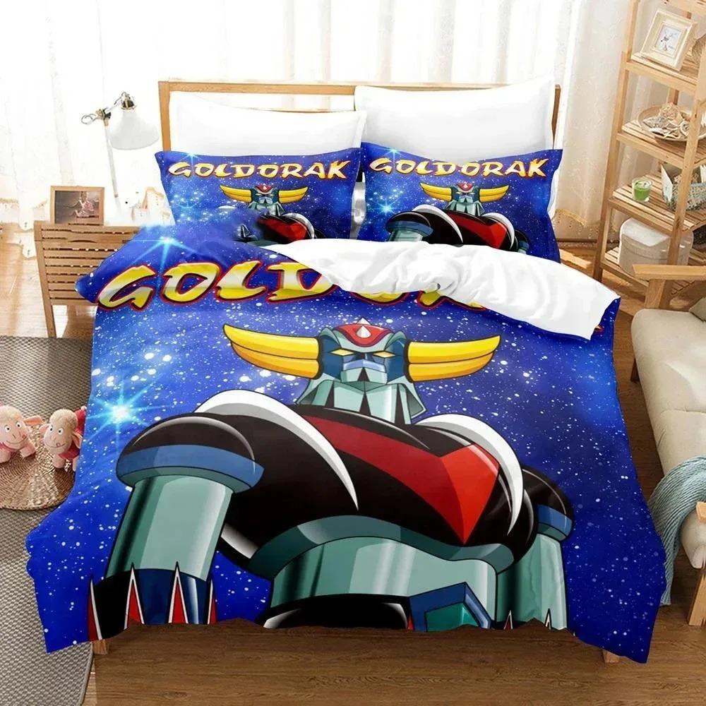 Комплект постельного белья с рисунком Goldorak Grendizer, пододеяльник, постельный комплект, пододеяльник, наволочка, одеяло размера king-size для мальчиков и взрослых