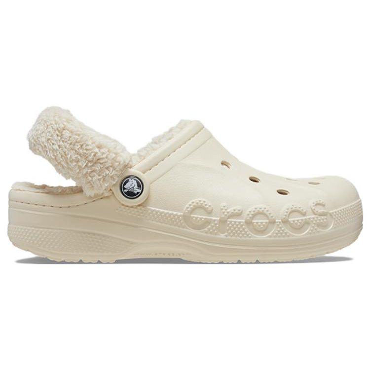 Crocs Сабо унисекс с ремешком Baya Lined Fuzz Strap Clogs белые 206633-11S