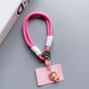 Creative Short Woven Lanyard Color Blocked Knotting Mobile Phone Case Keychain Detachable Anti-Lost Made Polyester Offset
