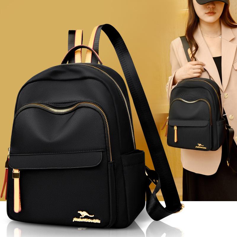 Emgrand Kangaroo Backpack Women's 2025 Korean Edition Fashion Large Capacity Women's Backpack Multifunctional Shoulder Soft Leather Women's Bag