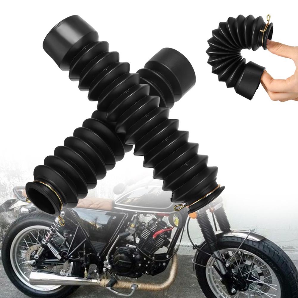 2Pcs 42mm Motorcycle Rubber Front Fork Covers Gaiters Boot Shock Absorber Gaiters Covers