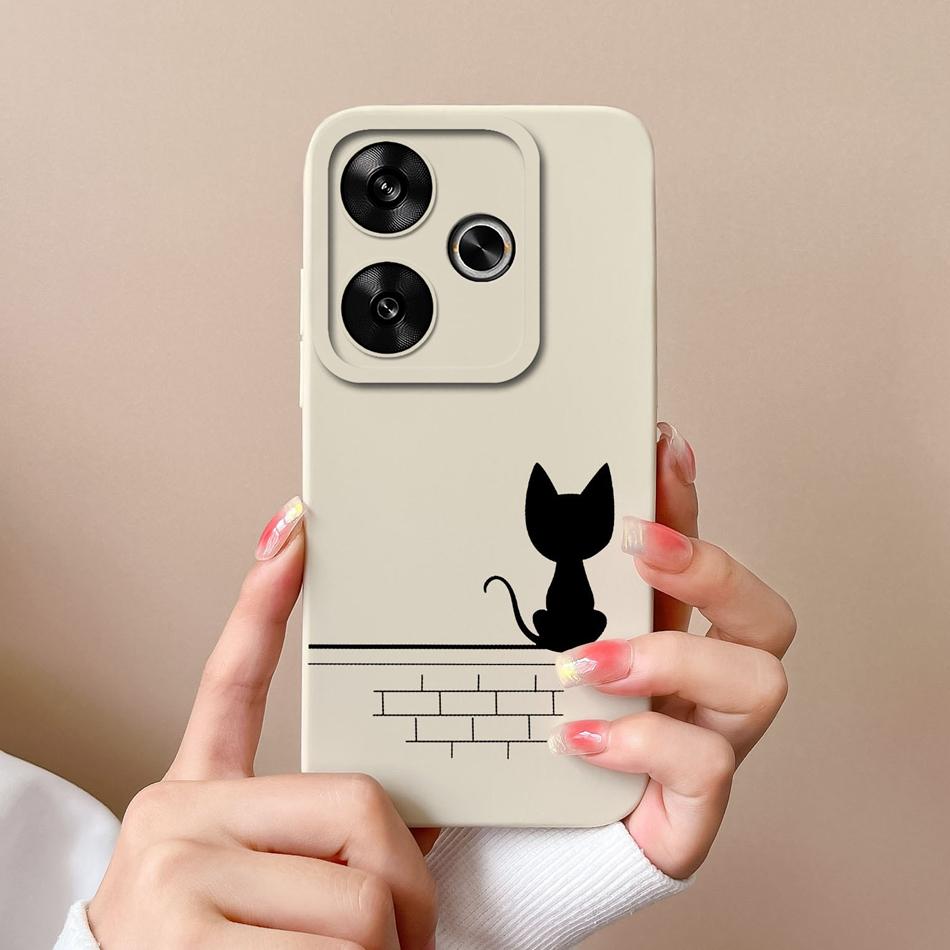 Чехол для Poco M6 Pro Стильный противоударный Funda для Xiaomi Poco M 6 M6Pro Жидкий силикон Полная защита Задняя крышка телефона Capa