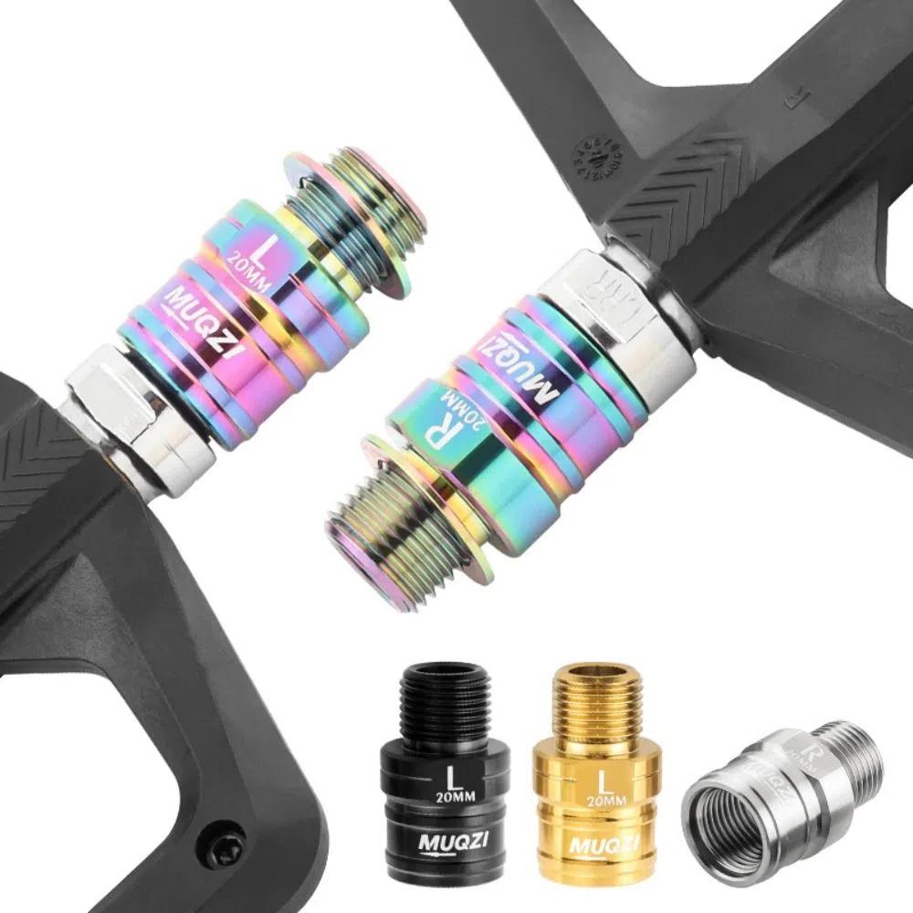 1 Pair Titanium Zinc Zinc Alloy Pedal Extender 9/16 Bicycle Pedal Extension Bolts Folding Bicycle