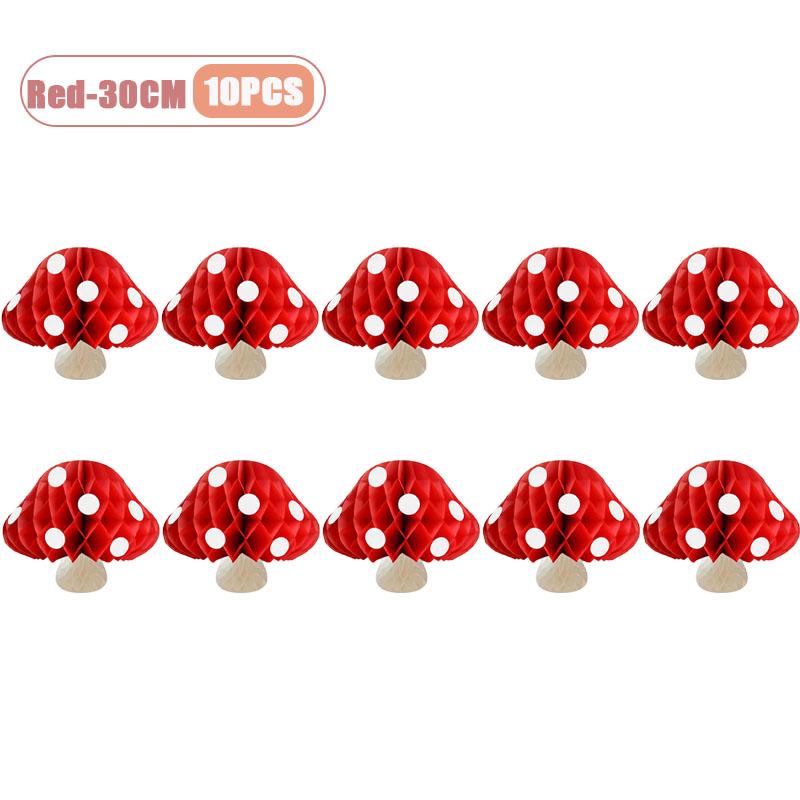 Mushroom Honeycomb Ball Ornament Hangable Decoration For Party Wedding Easter Christmas Home Nursery And Festive Scene Decor