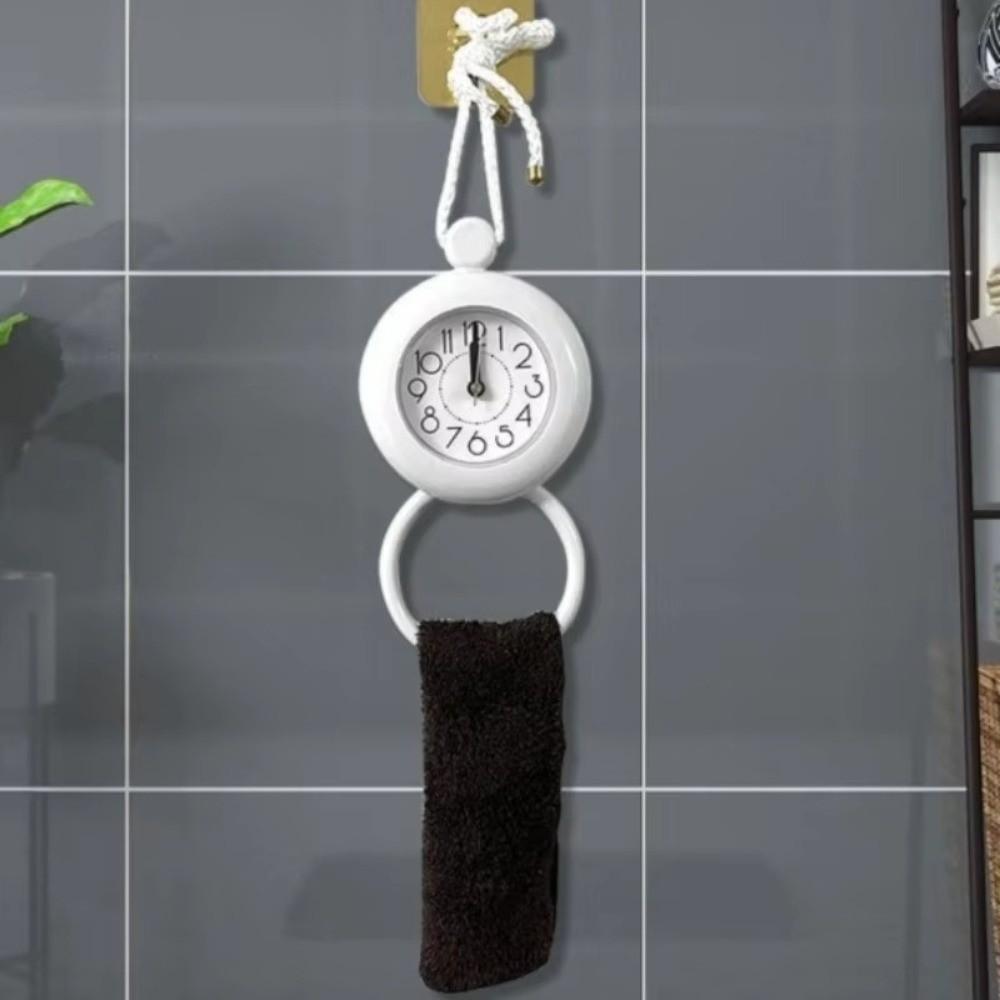 Silent Movement Bathroom Clock Plastic Wall Mounted Clock Unique Hanging Watch Bedroom