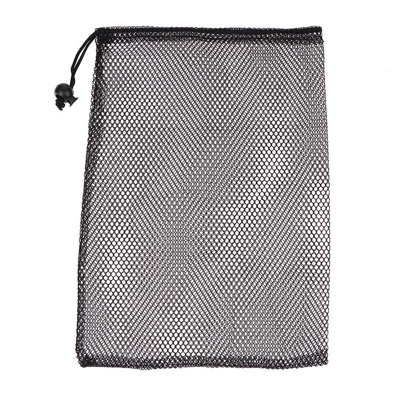 Черная прочная нейлоновая сетчатая сумка на шнурке для хранения, многоцелевой мешок для дома, путешествий, активного отдыха, белья, вещей