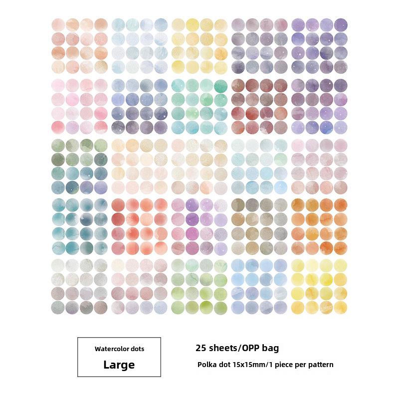 Подарочная коробка с девятью чернилами и солью в виде акварельных точек — креативные простые наклейки для разметки книг и коллажей