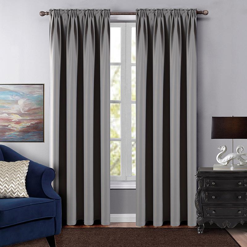 Blackout Curtains Living Room Bedroom Insulating Window Solid Blackout Curtains