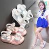 Новые модные босоножки с бантом для девочек, удобная пляжная обувь на мягкой подошве