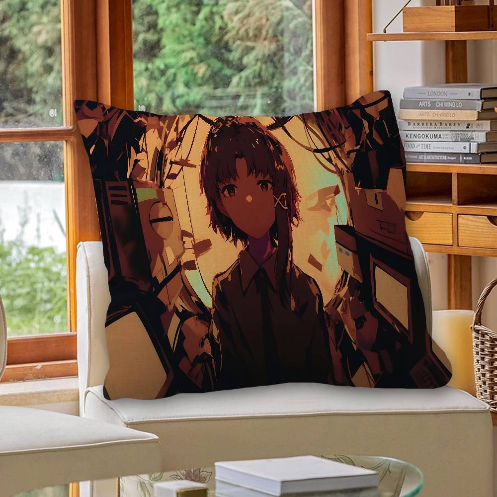 Подушка с изображением аниме Serial Experiments Lain Подарок Декор для дома и офиса Спальня Диван Автомобильная Подушка Чехол 45x45