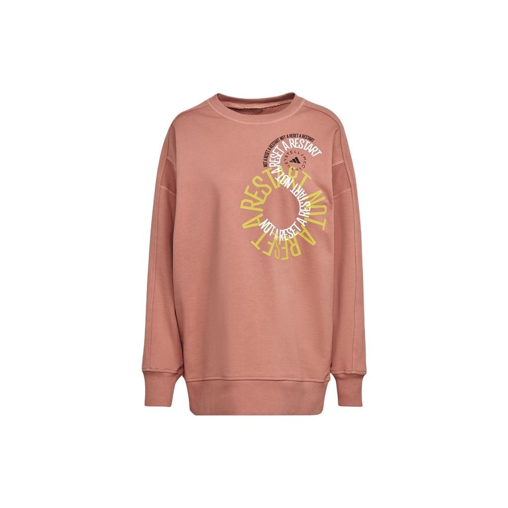 adidas Толстовка X Stella Mccartney с буквенным принтом спереди Топы унисекс Красный Коричневый IB5887