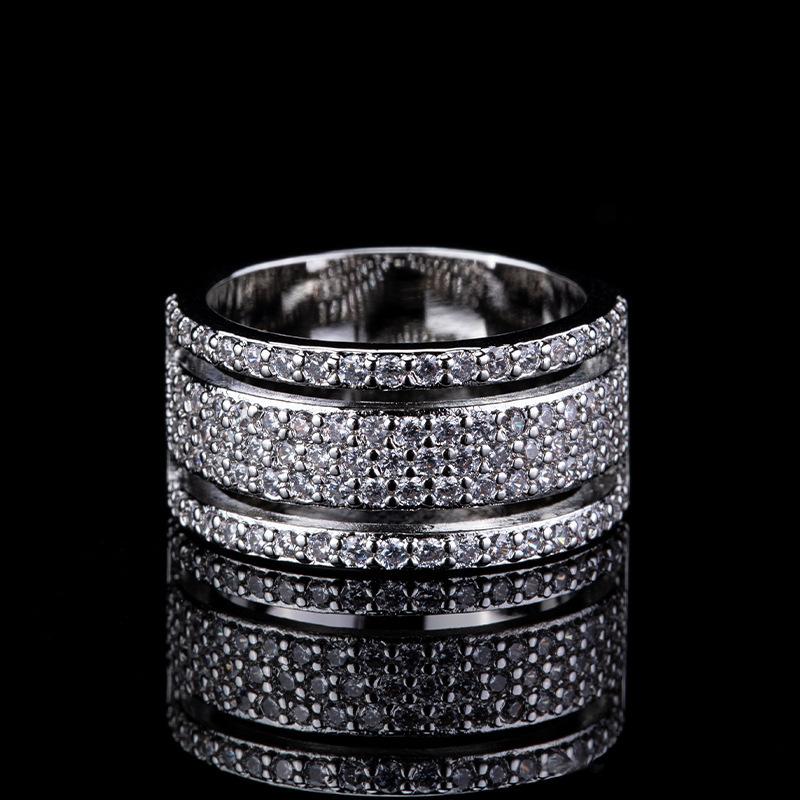 Inlaid With Diamonds Light Luxury Ring Temperament Heavy Industry Shiny Multi-Layer Index Finger Ring Woman