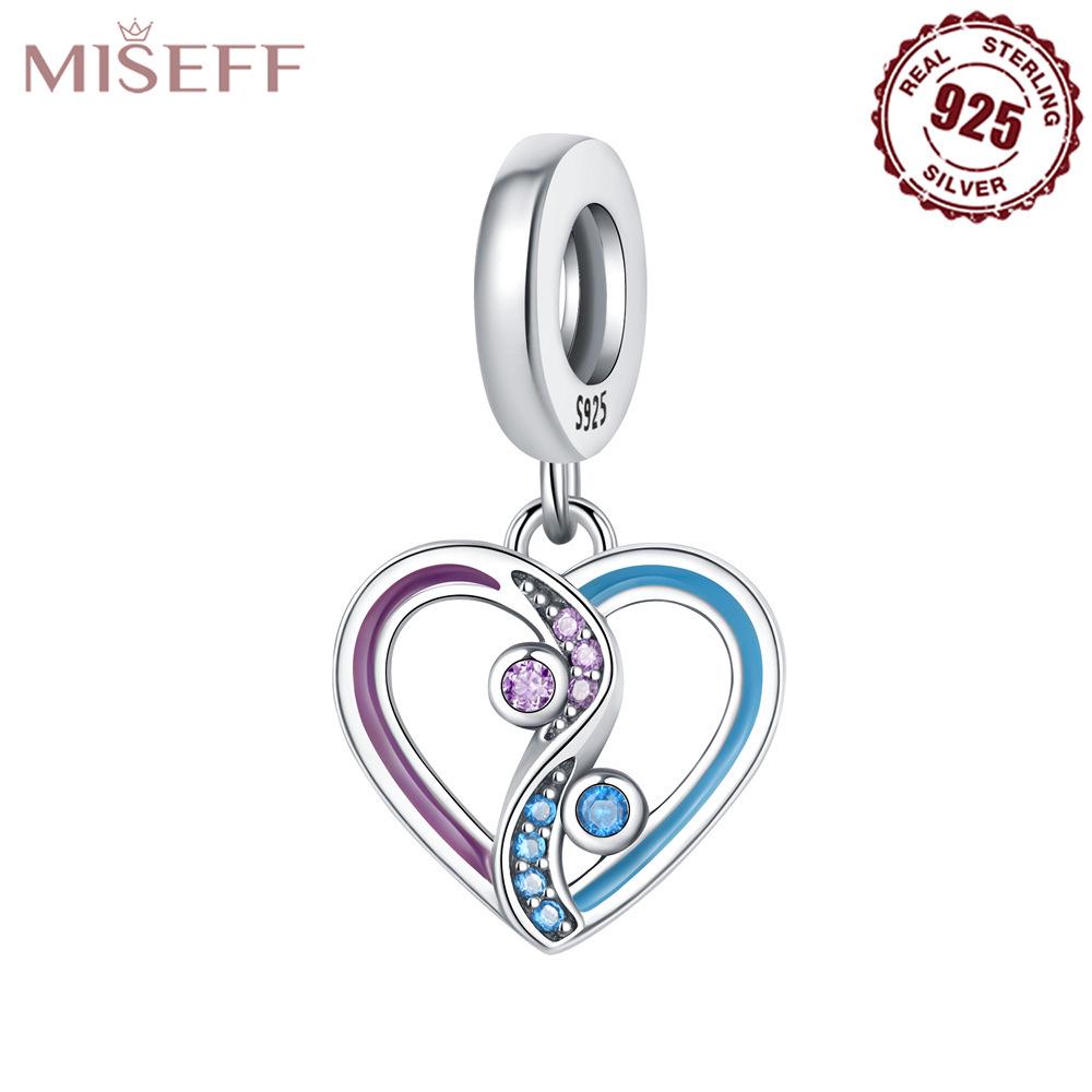 Sterling Silver S925 Heart Tree of Life Planet Pendant Charm for DIY Bracelets