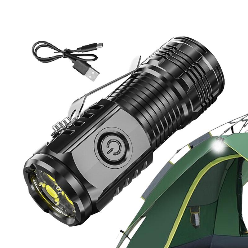 Мини-фонарик с тремя светодиодами, тип Super Power, USB Type-C, сверхяркий, дальнего действия, мощный, портативный, водонепроницаемый