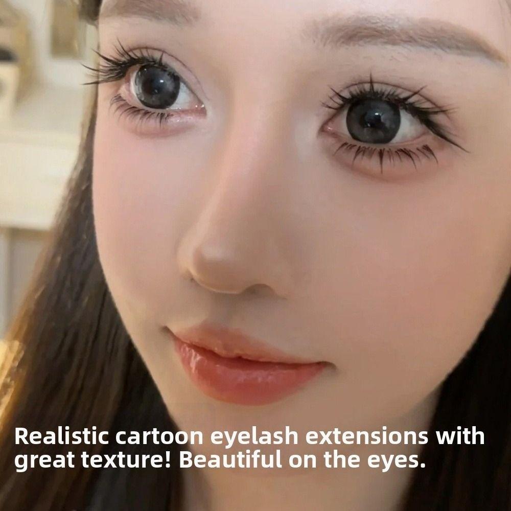 Comic Style Black Swan False Eyelashes Without Glue 6 Rows Fake Eyelashes  Party