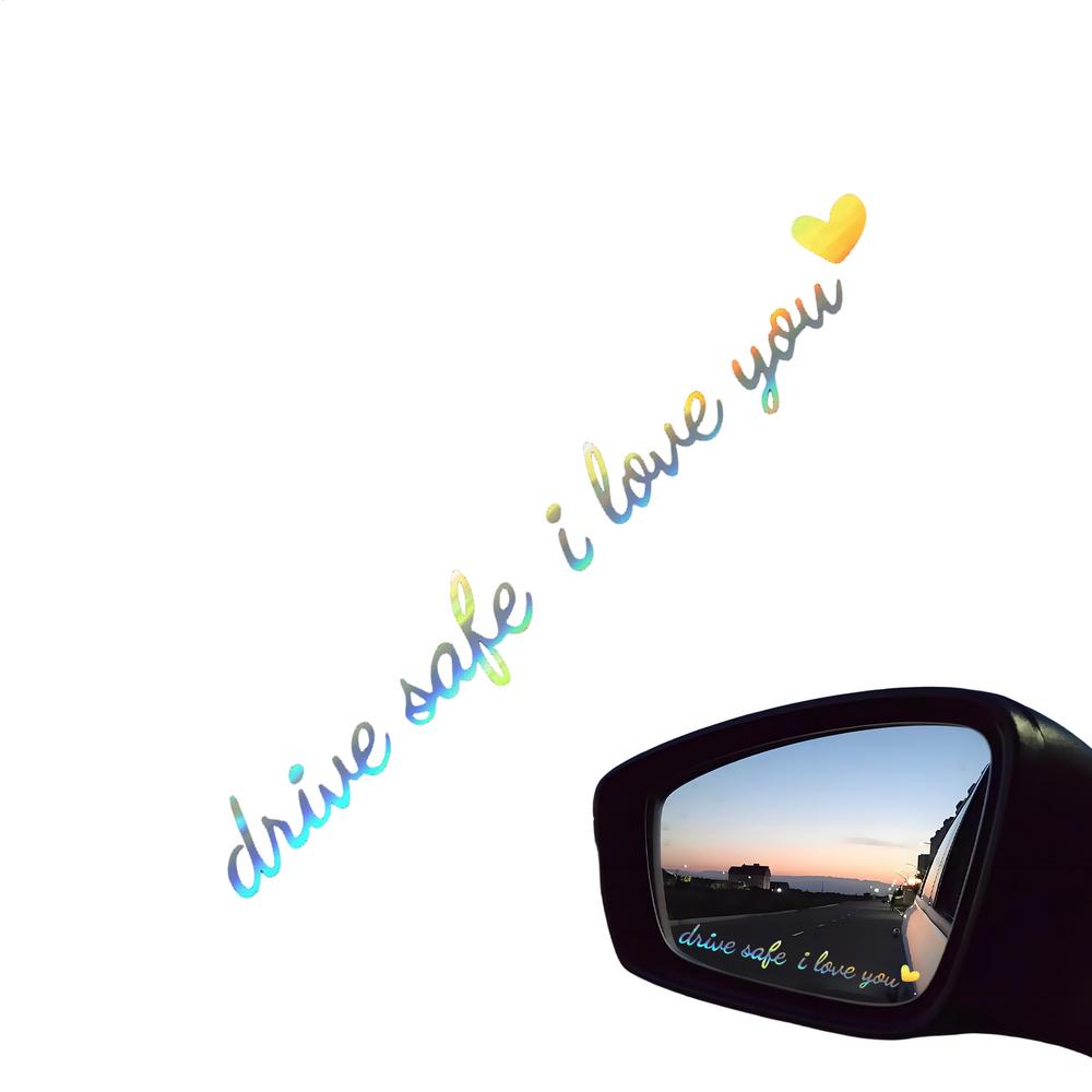 Наклейка на зеркало заднего вида автомобиля Езжай безопасно Я люблю тебя Наклейка на зеркало заднего вида Милые аксессуары для автомобиля На приборную панель Лобовое стекло Окно Скутеры