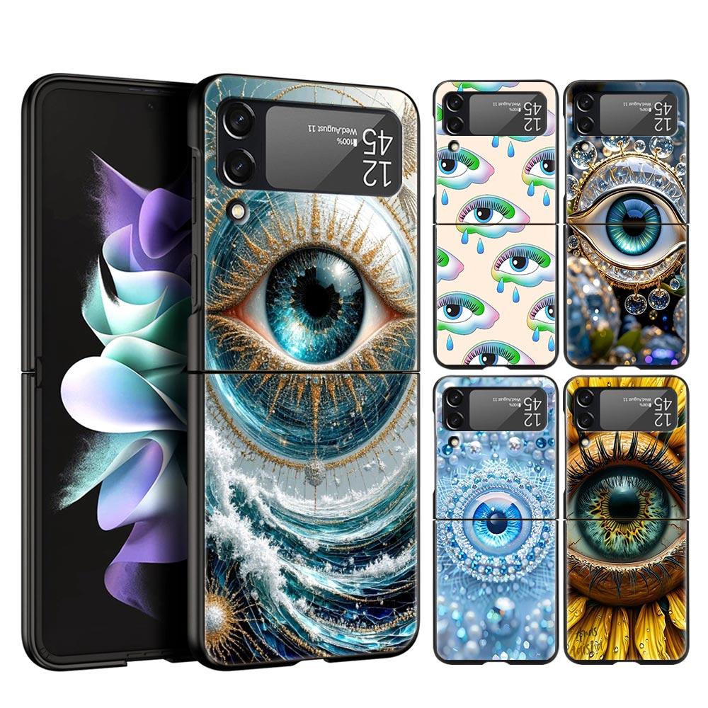 Модные ресницы Глаза Жесткий ПК Чехол для телефона Для Samsung Galaxy Z Flip 7 6 5 4 Черная Крышка Для Galaxy Z Flip3 Складной Fundas Чехол