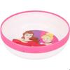Plat Cuisines Tataway Bol en Plastique Rose et Blanc Disney pour Filles Princesses Cendrillon Ariel Belle avec Base Antidérapante