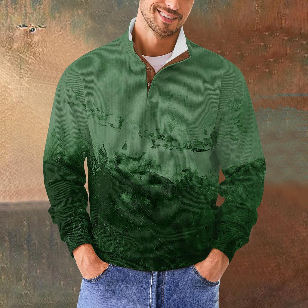 Мужская повседневная толстовка в стиле ретро с градиентным принтом