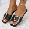 Fashion Summer Women Slippers Shoes Summer Flat Designer Shoes Woman Fashion Buckle Peep Toe Sandals Sexy Flat Slippers Slides Women