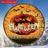 2d Flat 20*20cm, Halloween Home Decoration, Halloween Scary Pumpkin, Wooden Circular Decorative Logo, Creative Decorative Plaque, for Home, Kitchen