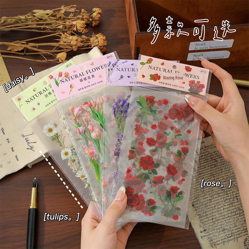 Tulip Notebook Sticker Set - PET Retro Plant Landscaping Decor