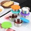 40 мл чашка для соуса из нержавеющей стали, герметичная силиконовая крышка, многоразовый контейнер для ланча, держатель для приправ, не содержащий BPA
