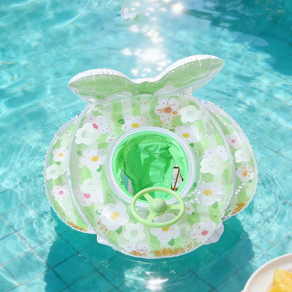 Children's Steering Wheel & Cartoon Seat Ring: Mermaid & Dinosaur Inflatable Swim Toys