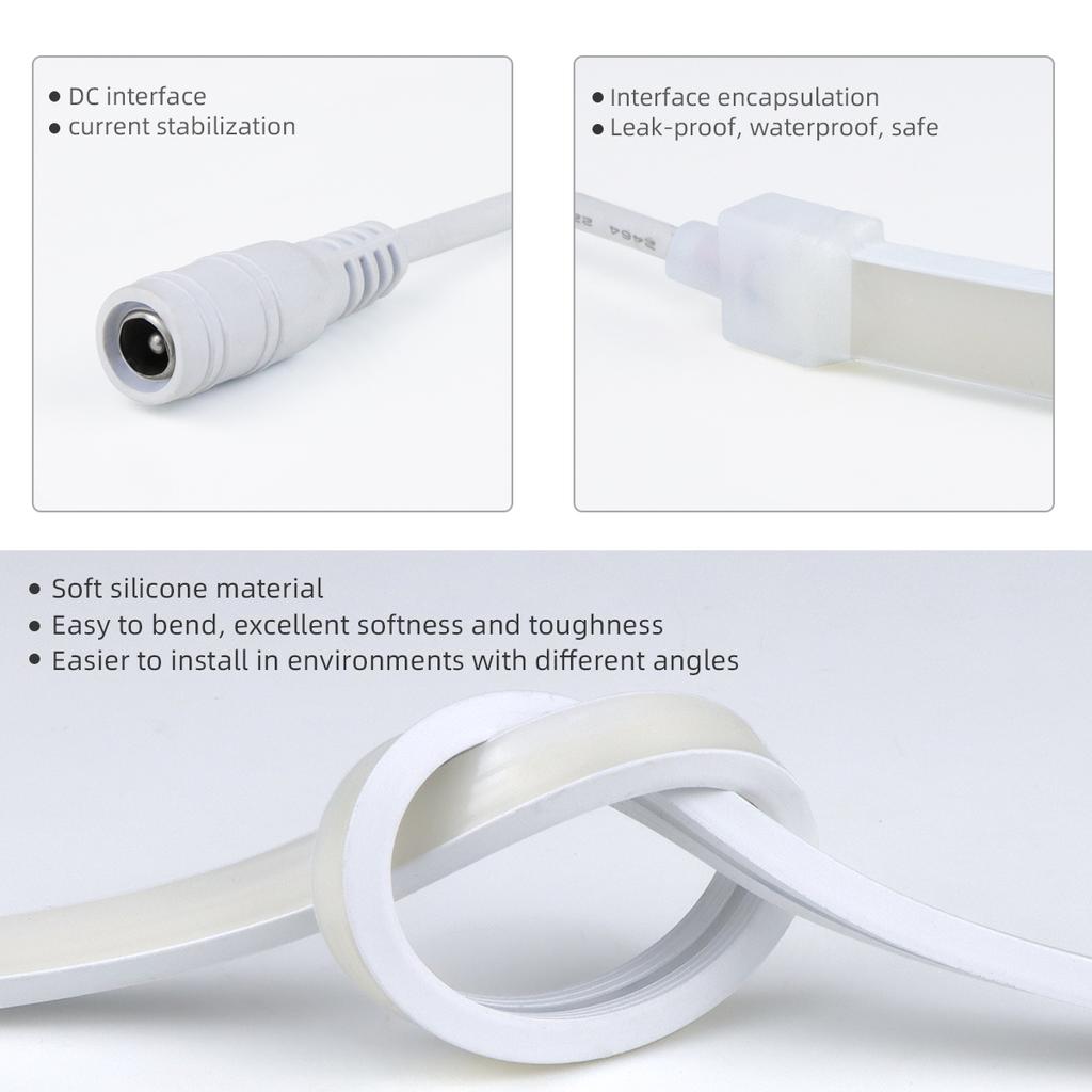 DC24V неоновый свет знак COB светодиодная лента с регулируемой яркостью сенсорный датчик 320LED силикагель веревка лампа трубка гибкий настенный светильник для домашнего декора