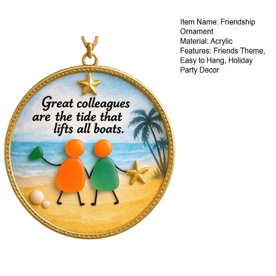Friendship Sea Glass Decoration Handmade Acrylic Friendship Seaglass Art Hanging Ornament Home Office Holiday Party Decor