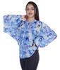 Moomaya Женская рубашка с принтом на пуговицах и воротником-стойкой с длинными рукавами, летняя