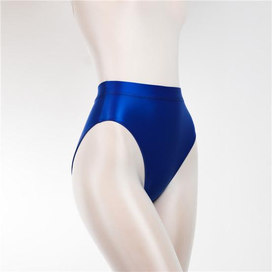 Women Panties Glossy High Waist Breathable Elastic Friendly To Skin Close