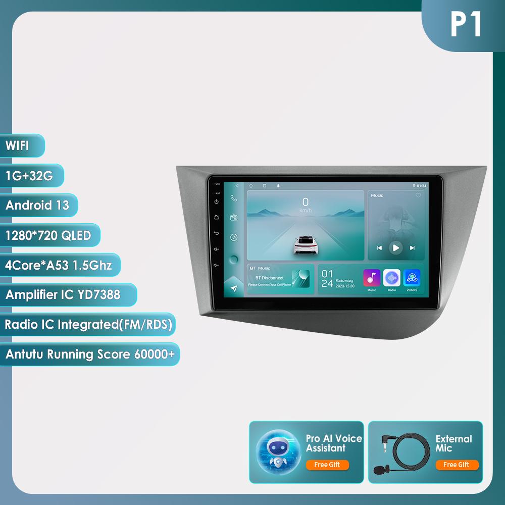 OSSURET Carplay 4G 9'' 2din Android автомобильное радио для Seat Leon 2 MK2 2005-2012 Carplay 4G мультимедийный видеоплеер интеллектуальный экран Авторадио Аудио RDS