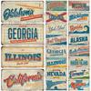 Artisian USA Car Plate Landmark Tin Sign US City State Metal Plaque Wall Decor Garage Bar Pub Club Hotel Cafe Kitchen Home
