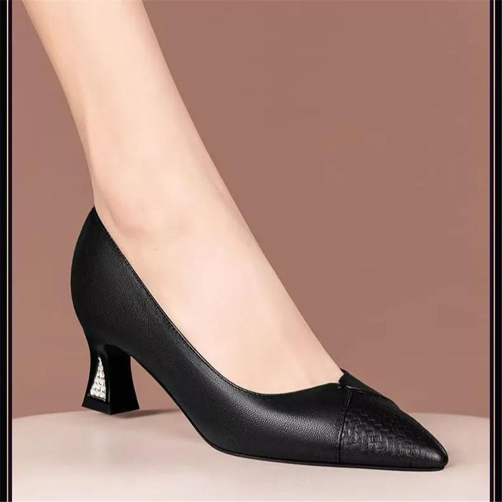 Women Fashion Sexy High Quality Spring Slip On Stiletto Heel Shoes Lady Classic Black Summer Heel Pumps Sapatos Ab663
