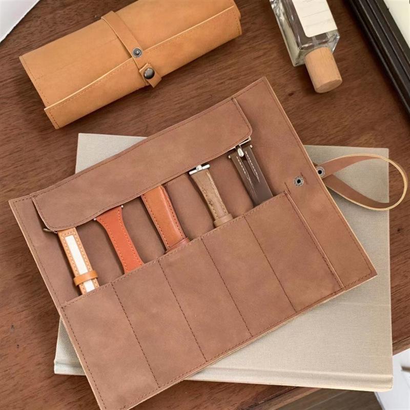 Матовый органайзер-ролл из ПУ кожи для ремешков iWatch