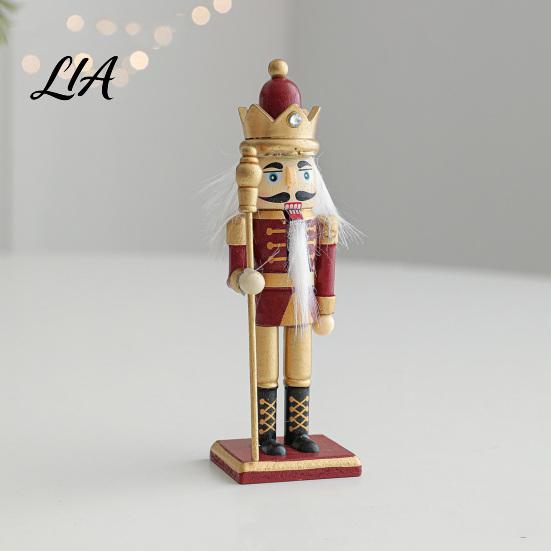 Collectible Nutcracker Doll Wooden Soldier Figurine, Handcrafted Solid Wood Christmas Tabletop Ornament Fairy Tale Figurine for Holiday Desk